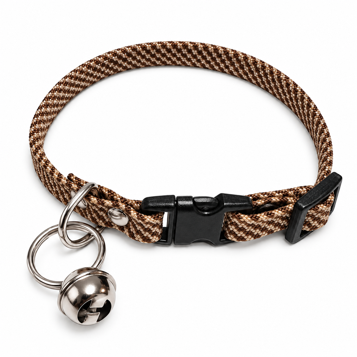 Collar de Cascabel Colibrí - Café / Beige